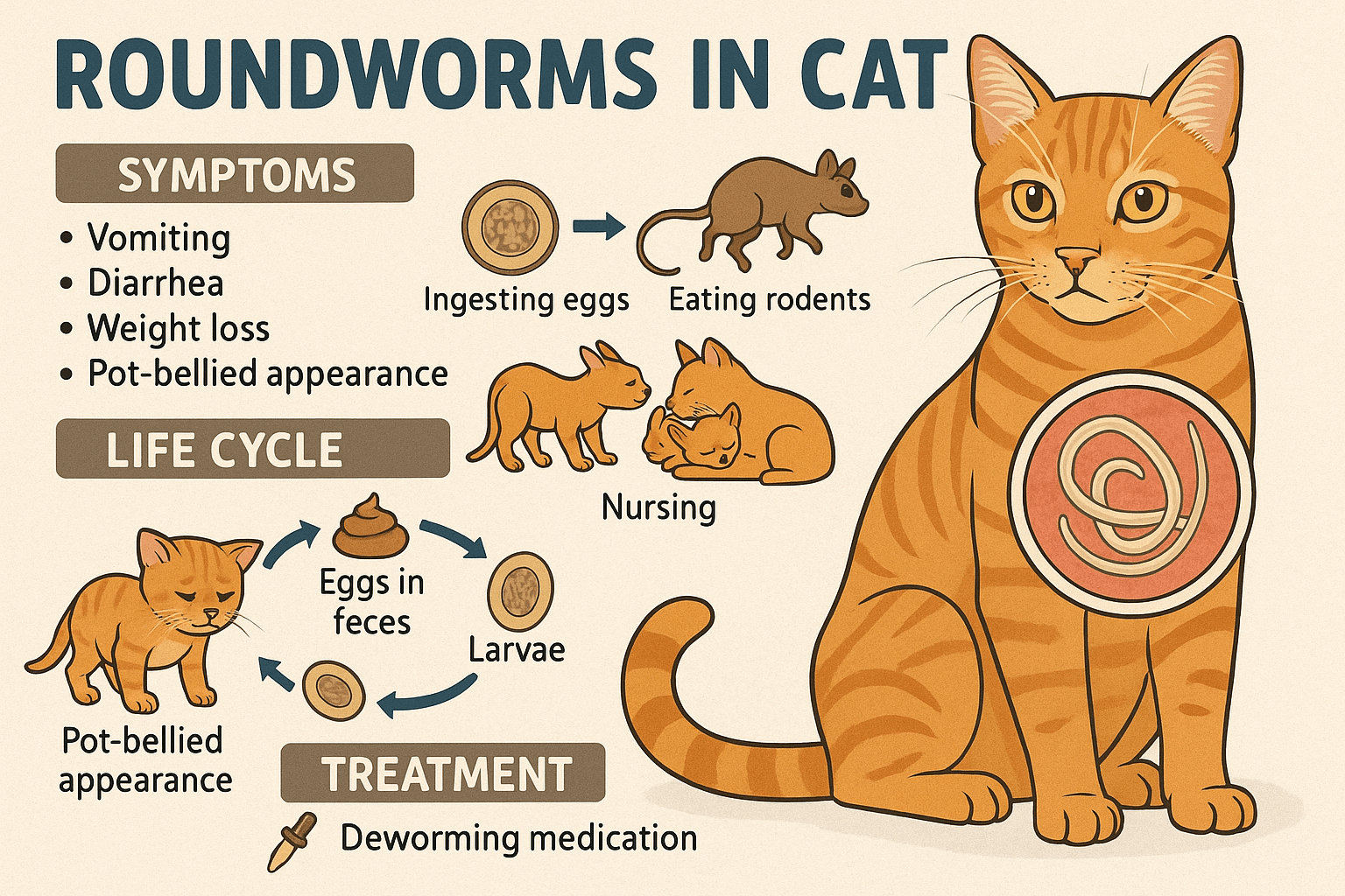 Roundworms in Cats: Best 7 Expert Tips!