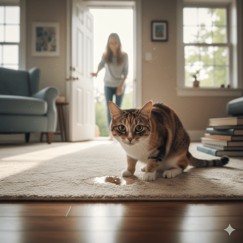 Why Does My Cat Pee When She Sees Me? Best 7 Expert Tips!